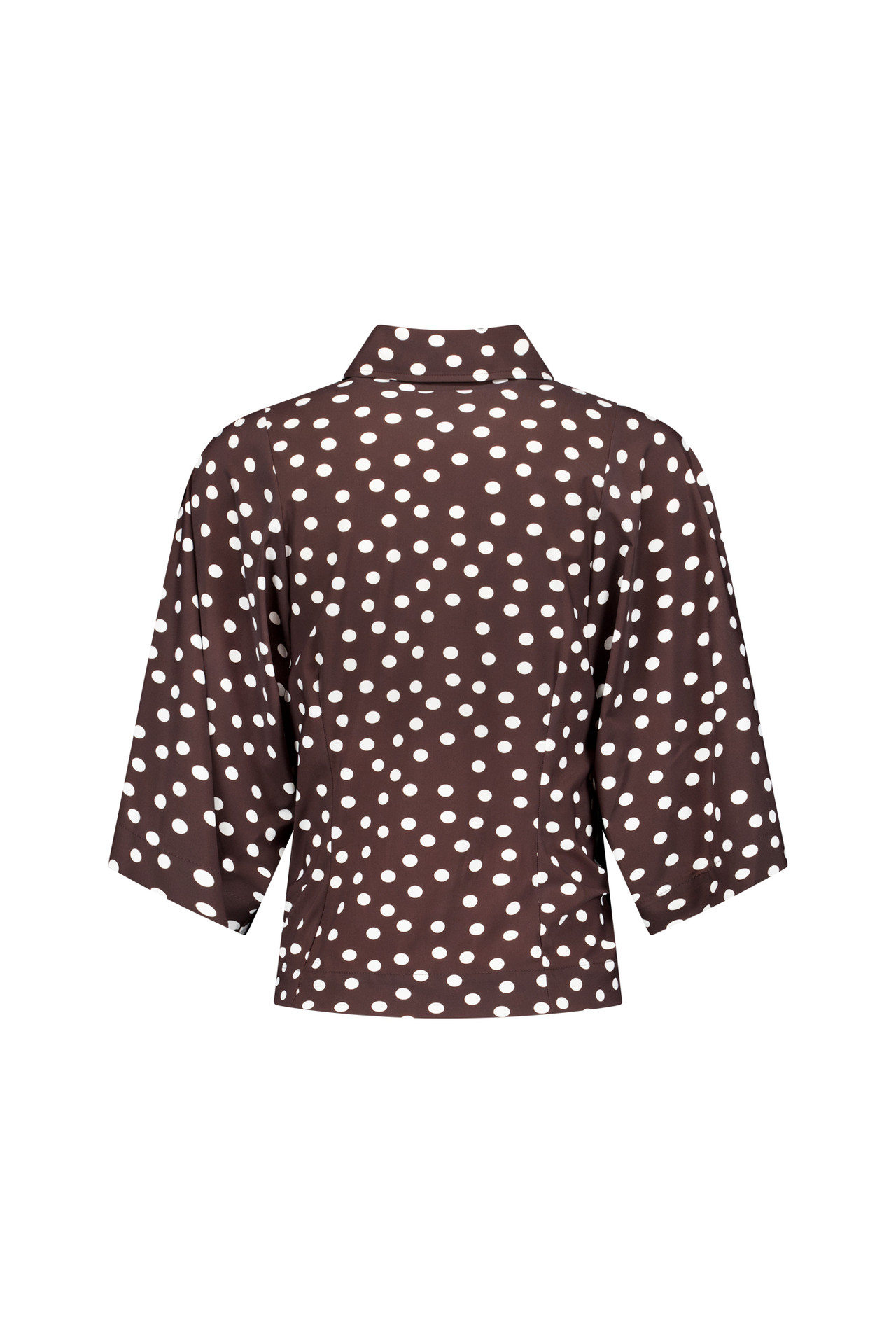 Studio Anneloes Fabienne Dot Blouse, espresso met ecru stippen